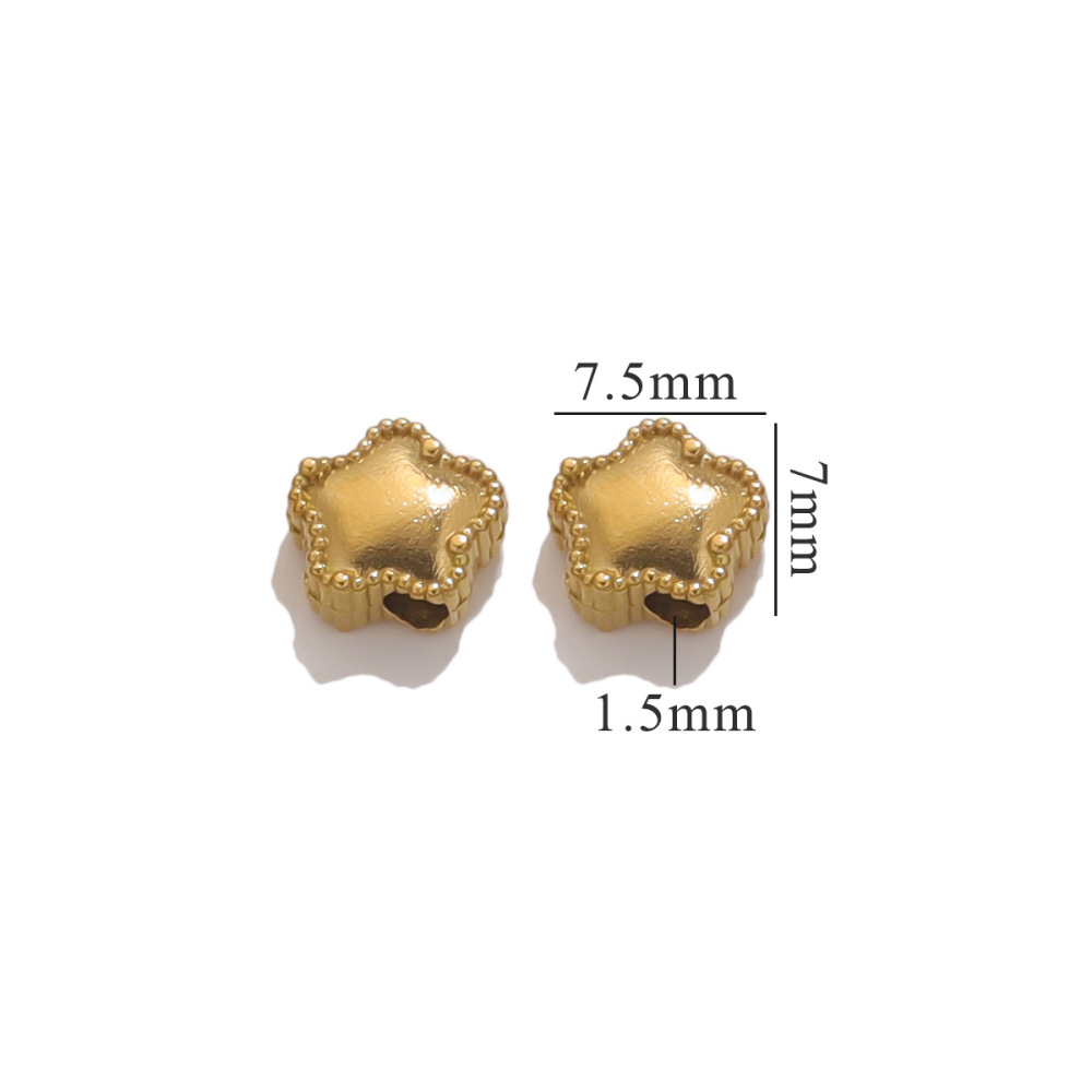 50 pcs/bag Stainless Steel Spacer Beads in Various Shapes for DIY Accessories