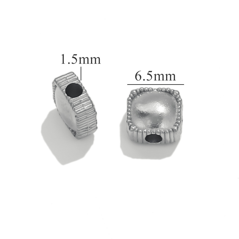 50 pcs/bag Stainless Steel Spacer Beads in Various Shapes for DIY Accessories