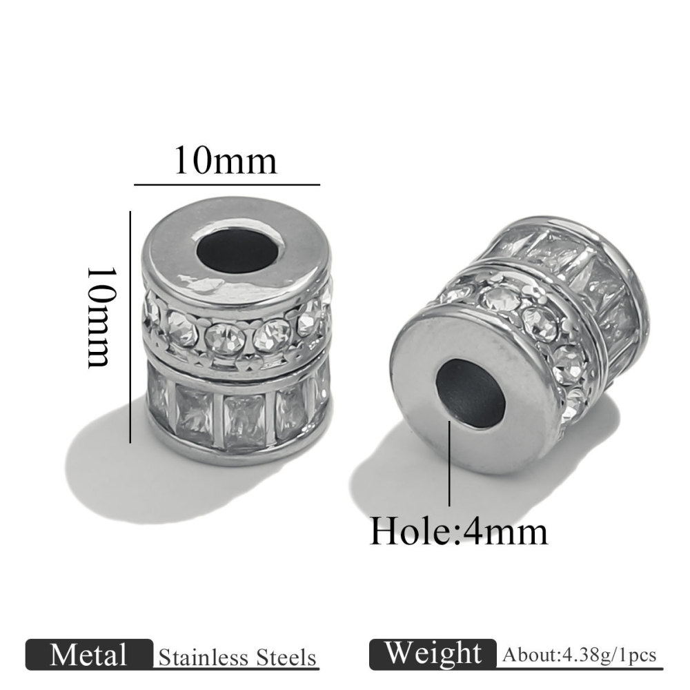 10 pcs/bag Stainless Steel Diamond Spacer Beads DIY Accessories