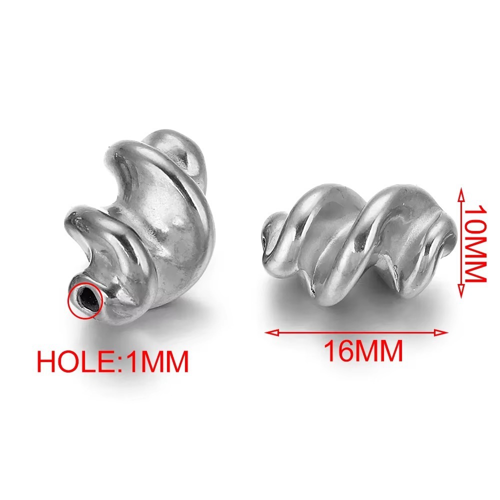 20 pcs/bag Stainless Steel Irregular Twisted Spacer Beads DIY Accessories