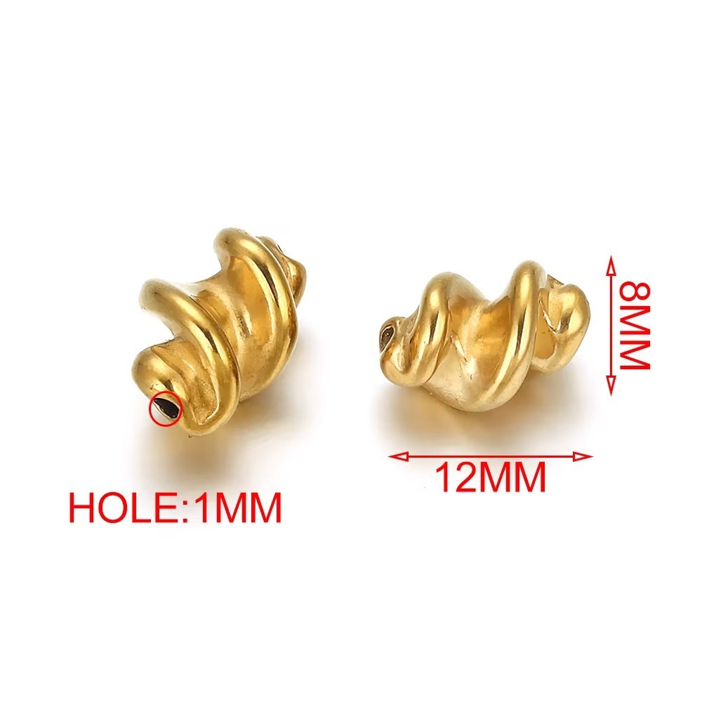 20 pcs/bag Stainless Steel Irregular Twisted Spacer Beads DIY Accessories