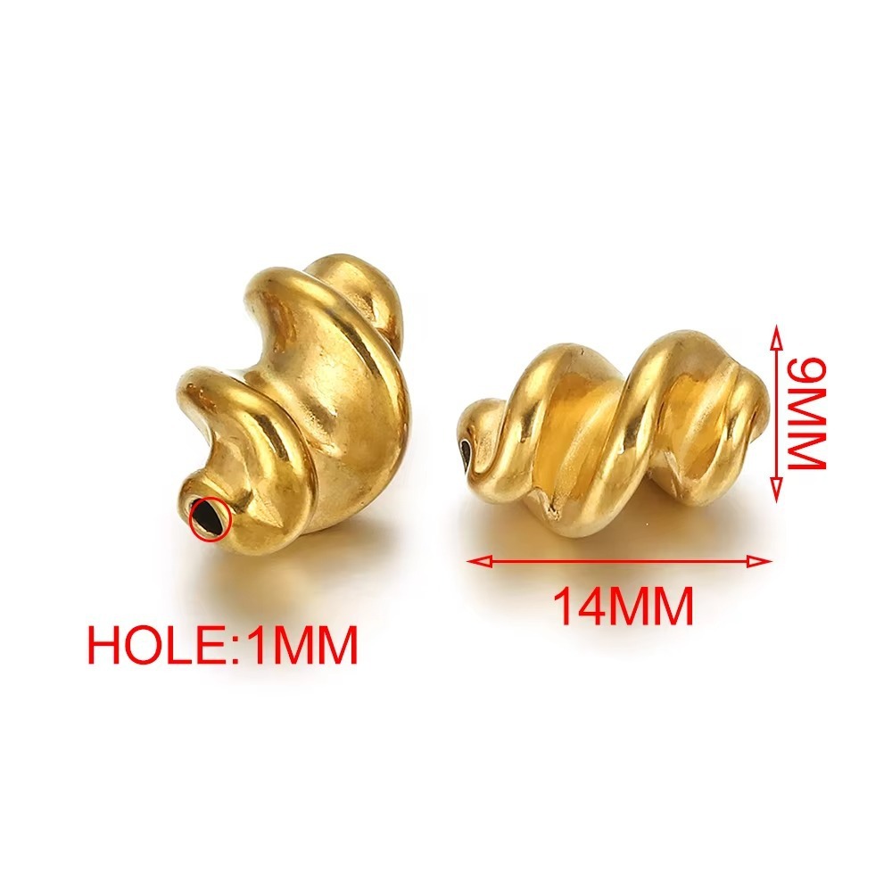 20 pcs/bag Stainless Steel Irregular Twisted Spacer Beads DIY Accessories