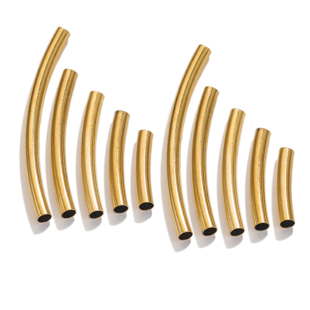 50 pcs/bag Stainless Steel Long Bracelet Bend Tube DIY Accessory