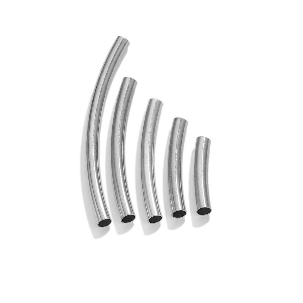 50 pcs/bag Stainless Steel Long Bracelet Bend Tube DIY Accessory