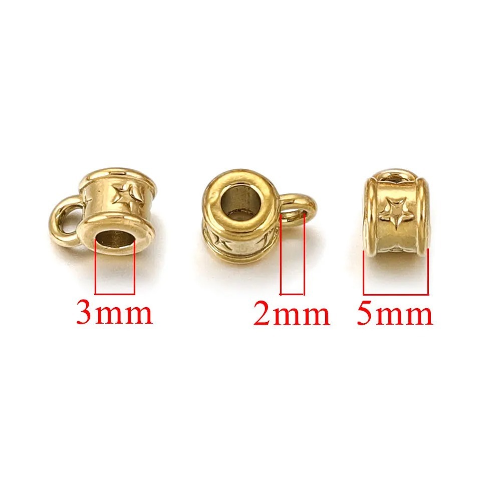 20 pcs/bag Stainless Steel Large Hole Beads with Hanging Holes DIY Accessories
