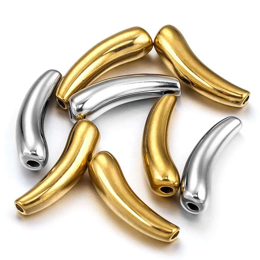 10 pcs/bag Stainless Steel Bend Bead Pendant DIY Accessory