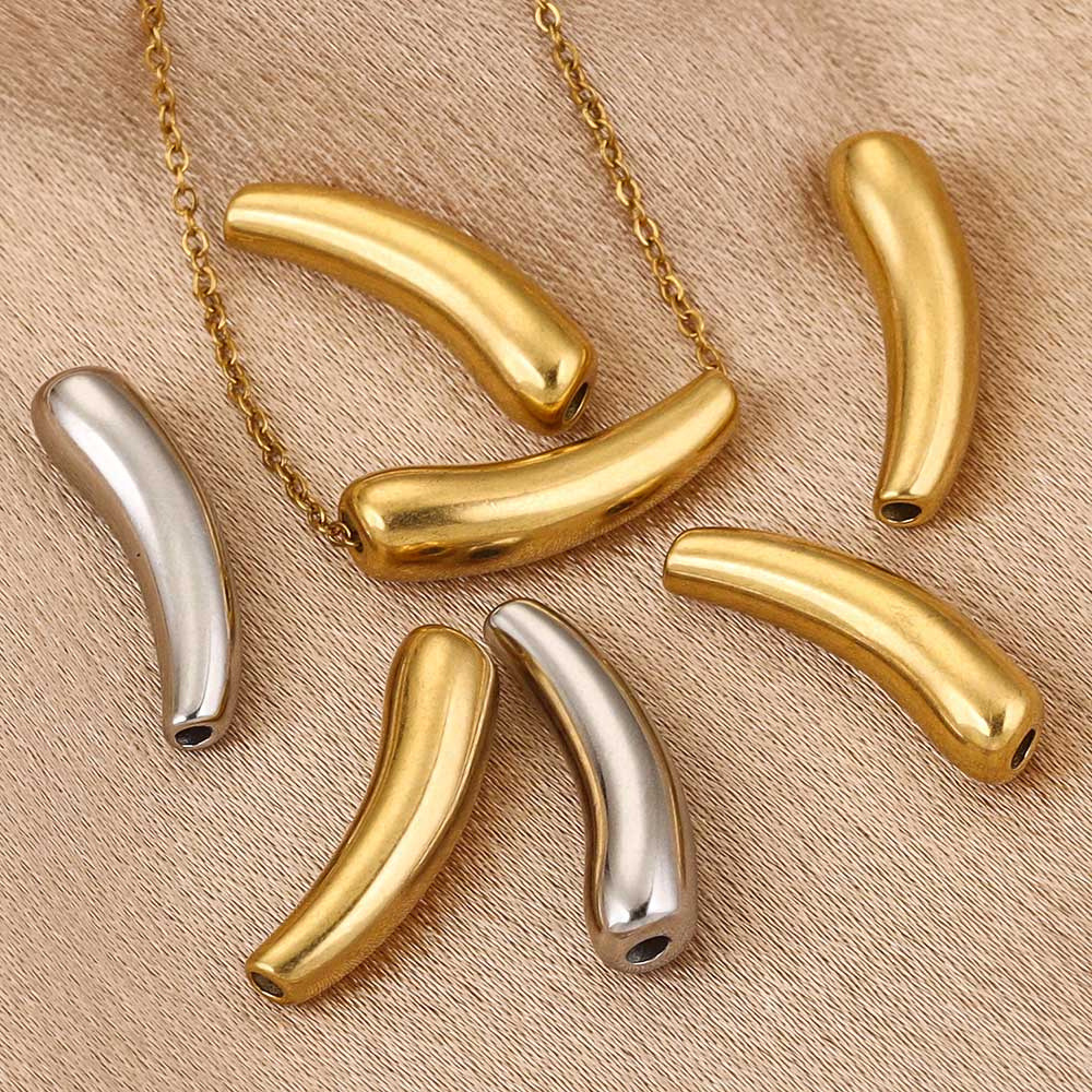 10 pcs/bag Stainless Steel Bend Bead Pendant DIY Accessory