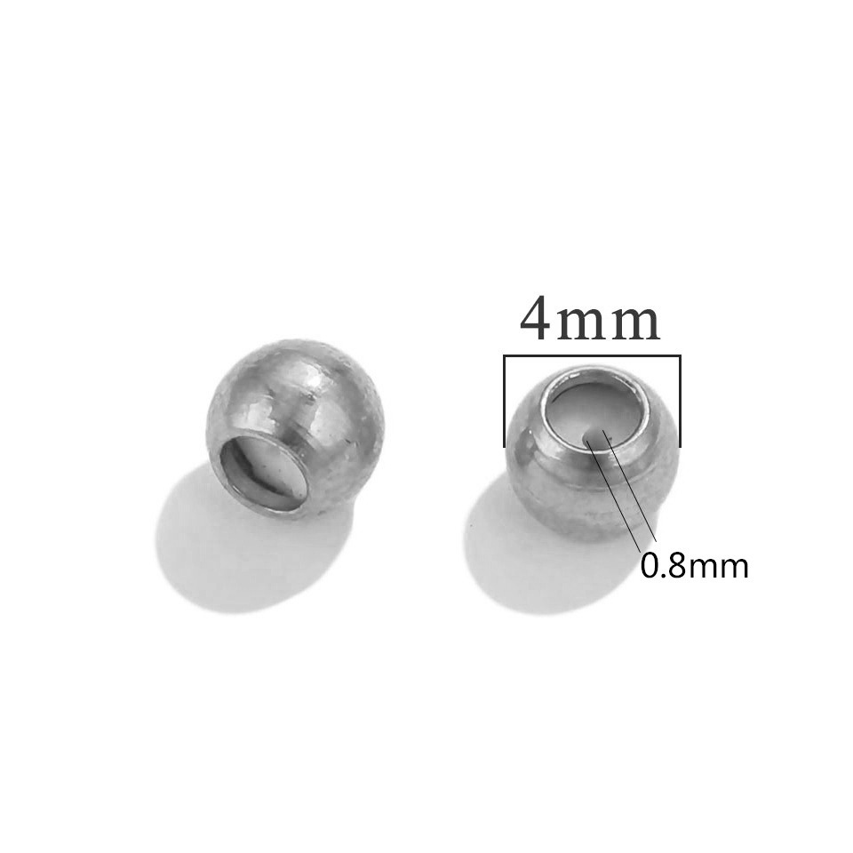 50 pcs/bag Stainless Steel Polished Silicone Handmade Spacer Beads DIY Accessories