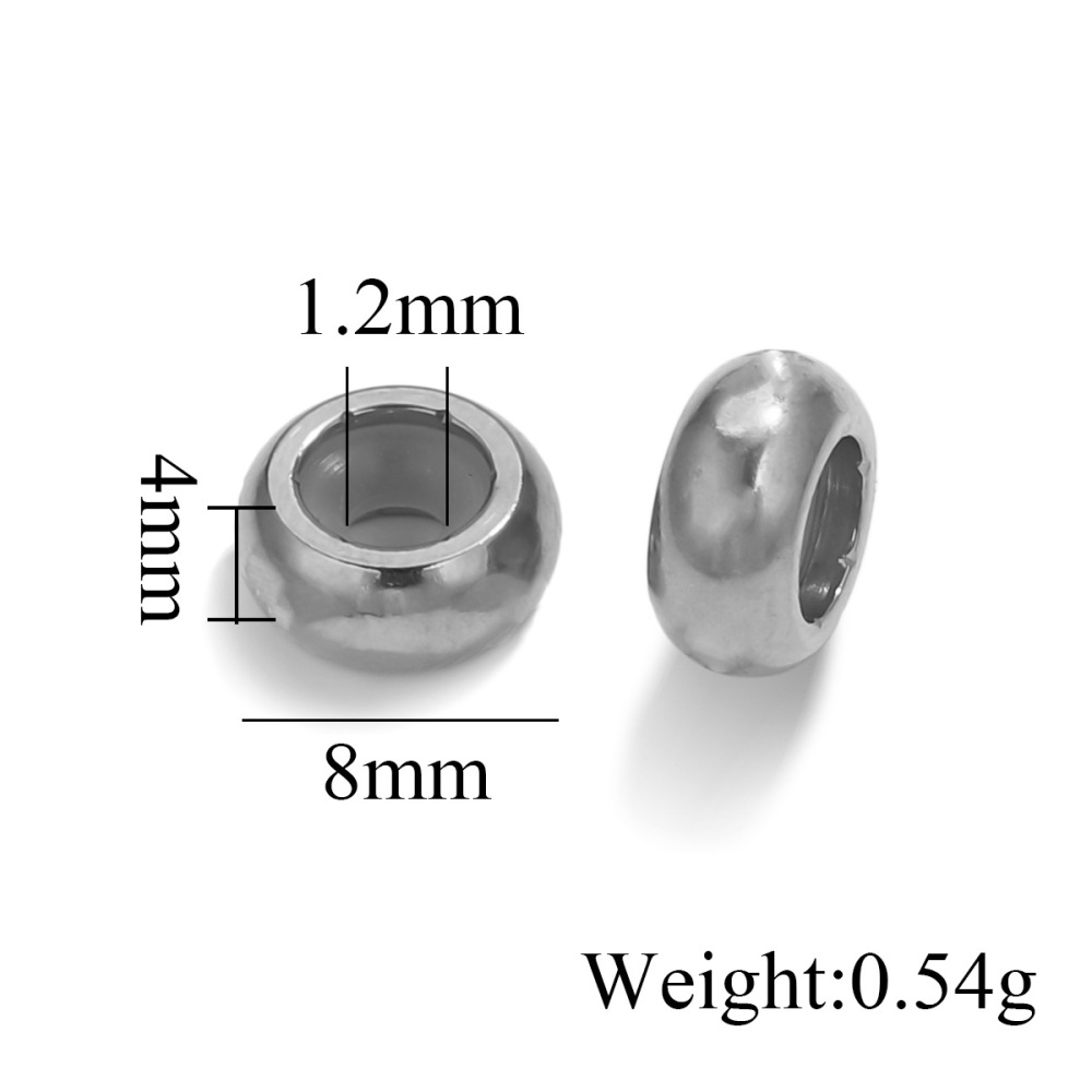 50 pcs/bag Stainless Steel Polished Silicone Handmade Spacer Beads DIY Accessories
