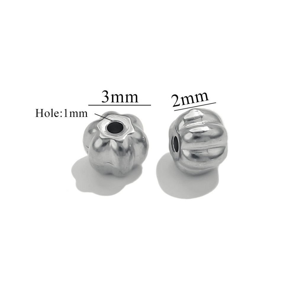 50 pcs/bag Stainless Steel Pumpkin and Lantern Hole Beads DIY Accessories