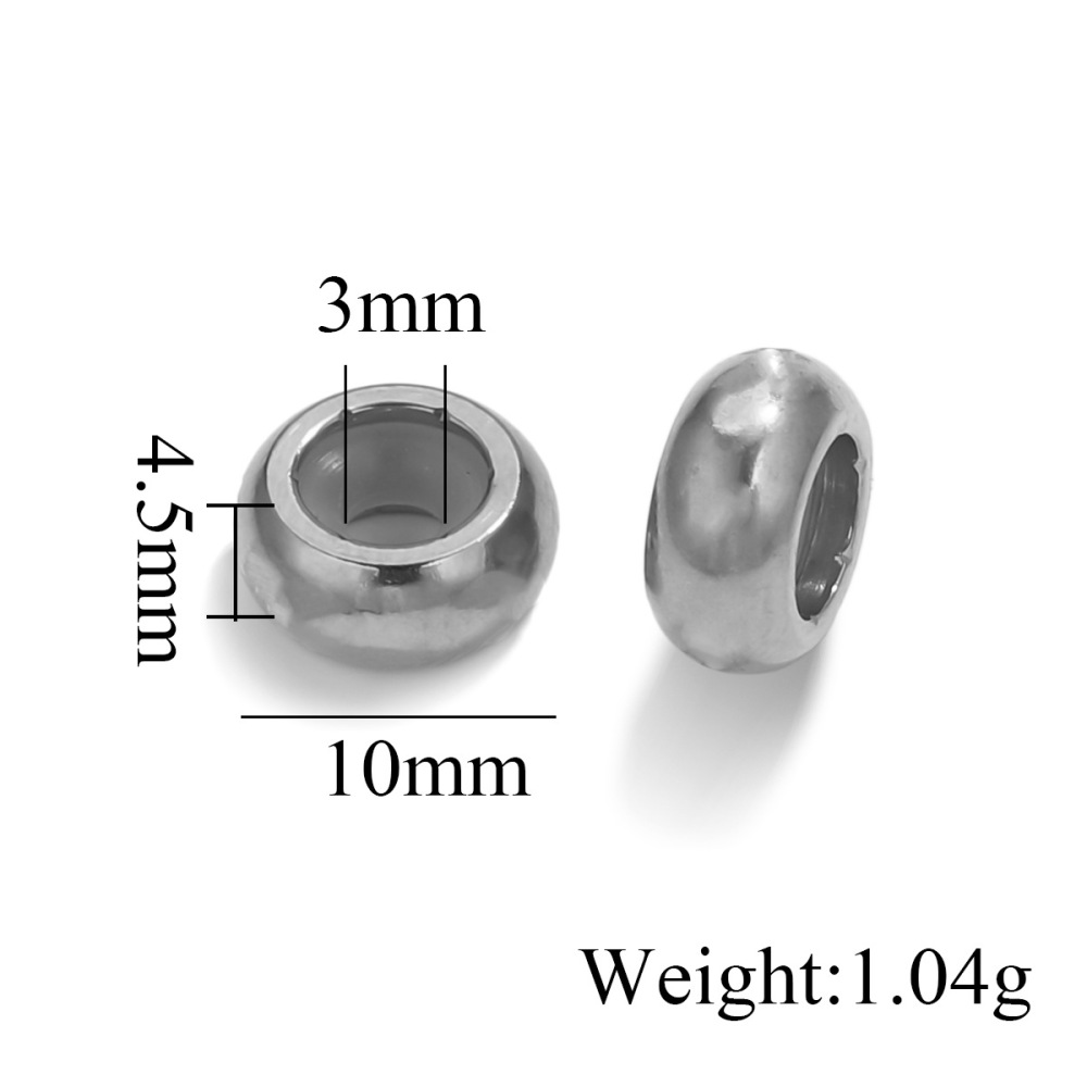 50 pcs/bag Stainless Steel Polished Silicone Handmade Spacer Beads DIY Accessories
