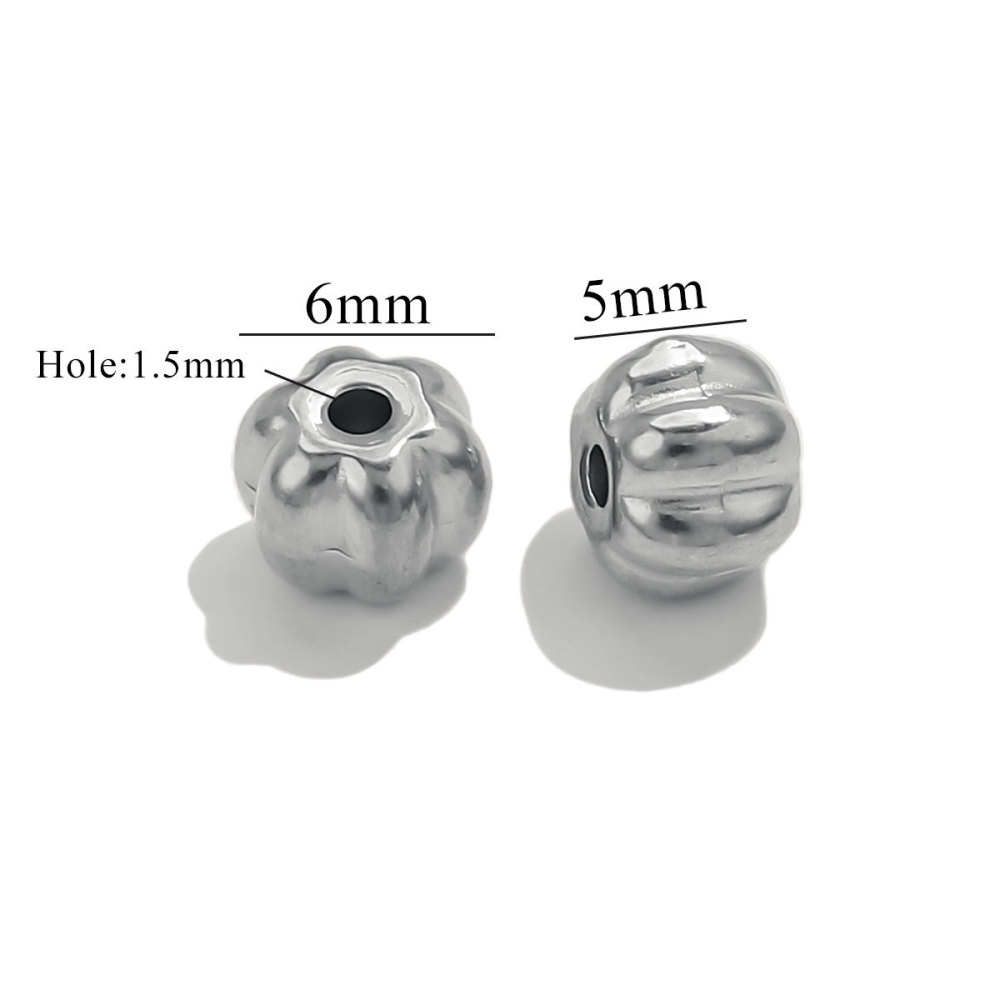 50 pcs/bag Stainless Steel Pumpkin and Lantern Hole Beads DIY Accessories