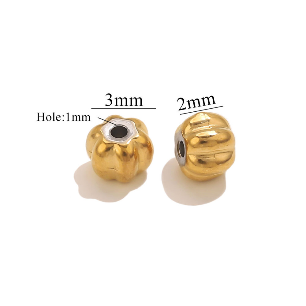 50 pcs/bag Stainless Steel Pumpkin and Lantern Hole Beads DIY Accessories