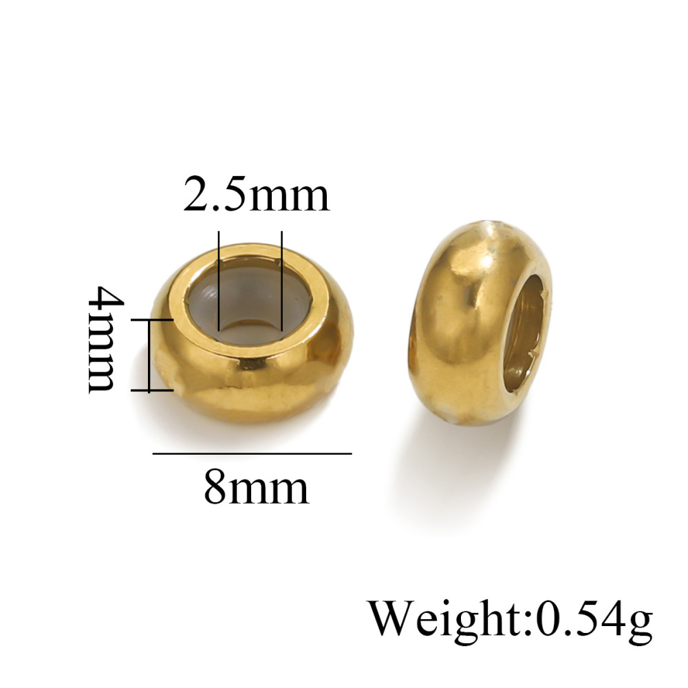 50 pcs/bag Stainless Steel Polished Silicone Handmade Spacer Beads DIY Accessories