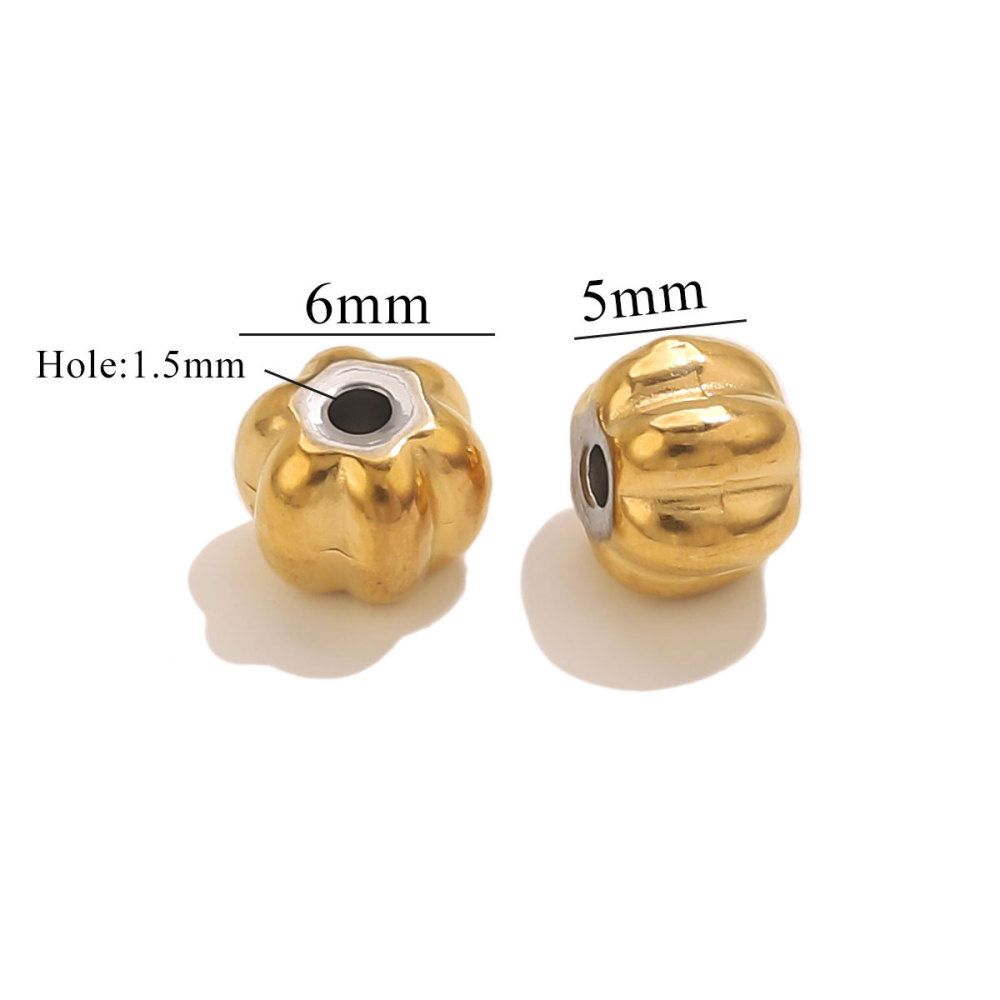 50 pcs/bag Stainless Steel Pumpkin and Lantern Hole Beads DIY Accessories
