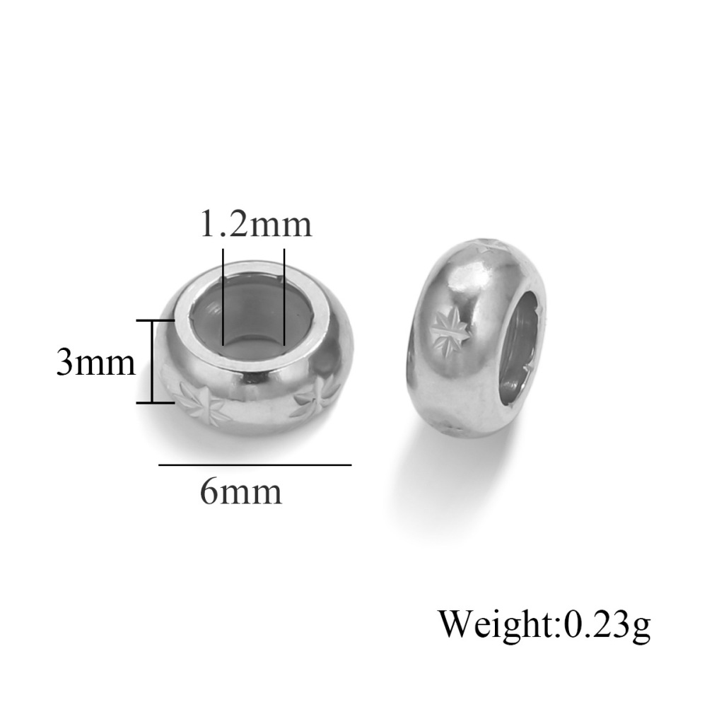 50 pcs/bag Stainless Steel Pozidriv Silicone Handmade Spacer Beads DIY Accessories