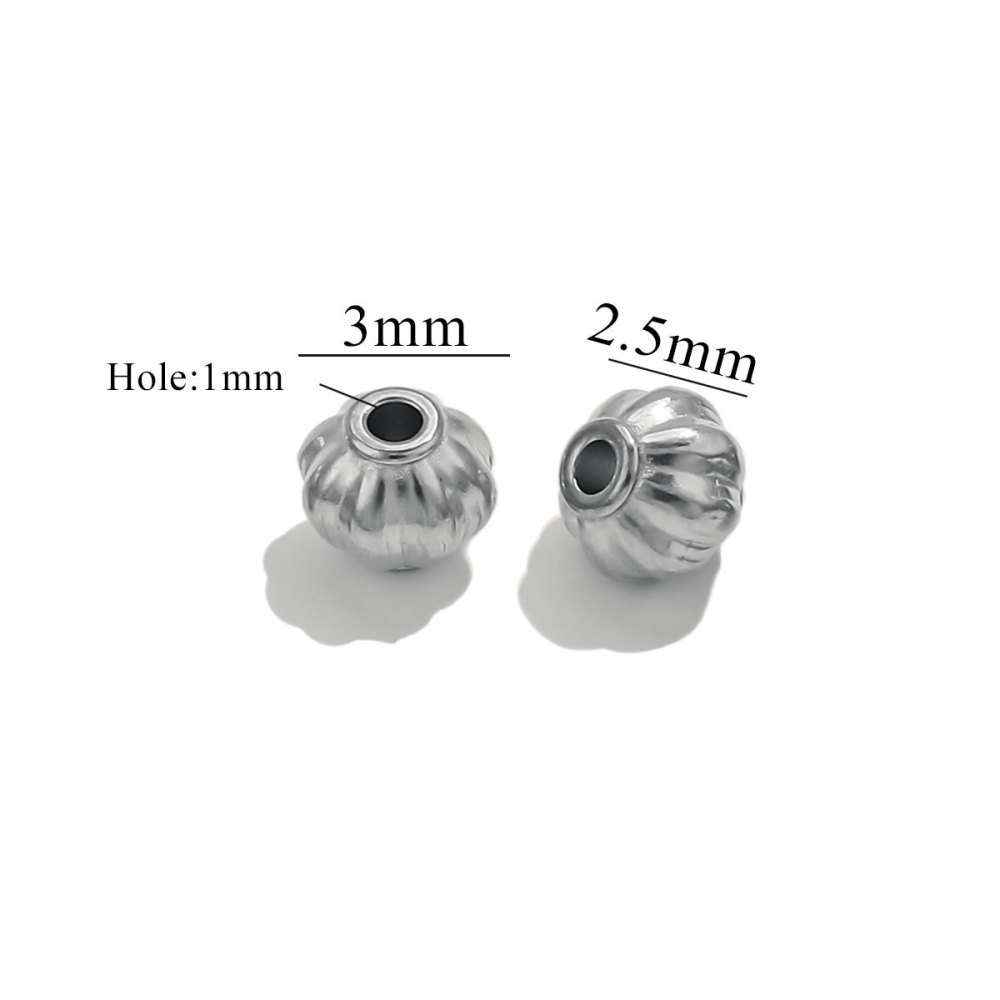 50 pcs/bag Stainless Steel Pumpkin and Lantern Hole Beads DIY Accessories