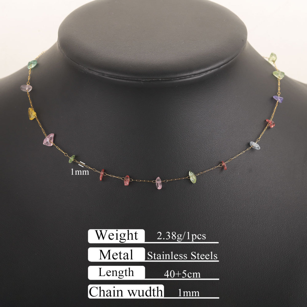 10 pcs/bag Stainless Steel + Stone Bracelet Necklace DIY Accessories