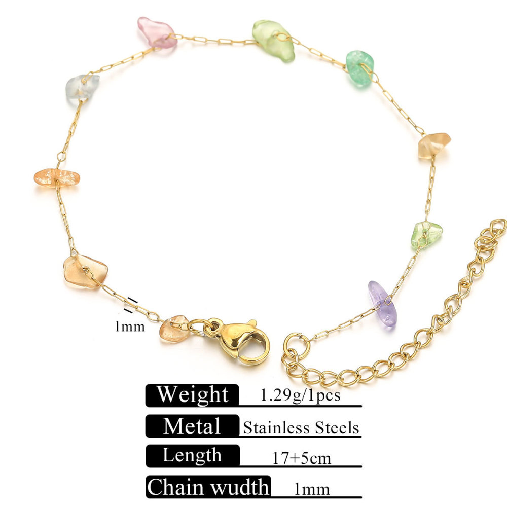 10 pcs/bag Stainless Steel + Stone Bracelet Necklace DIY Accessories