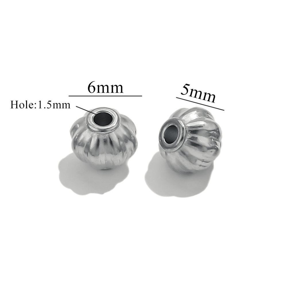 50 pcs/bag Stainless Steel Pumpkin and Lantern Hole Beads DIY Accessories