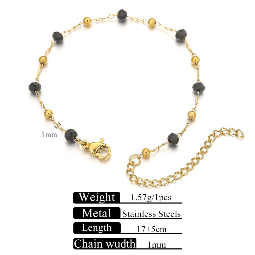 10 pcs/bag Stainless Steel + Stone Bracelet Necklace DIY Accessories