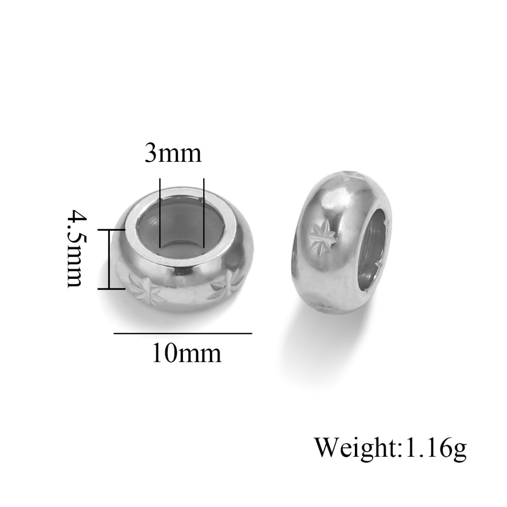 50 pcs/bag Stainless Steel Pozidriv Silicone Handmade Spacer Beads DIY Accessories