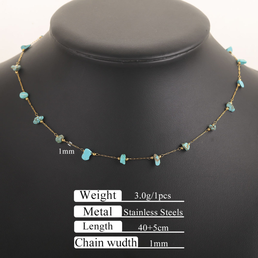 10 pcs/bag Stainless Steel + Stone Bracelet Necklace DIY Accessories