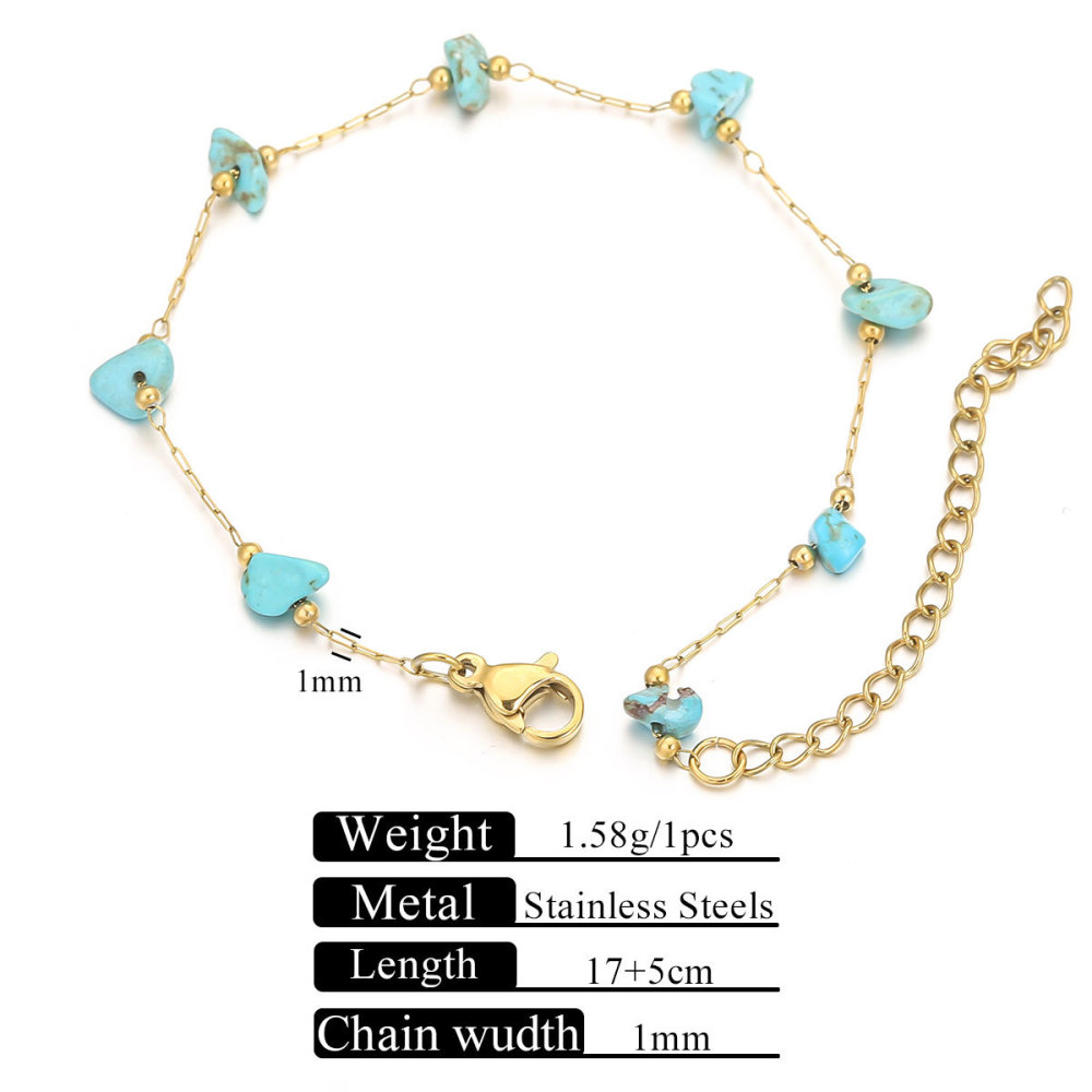 10 pcs/bag Stainless Steel + Stone Bracelet Necklace DIY Accessories