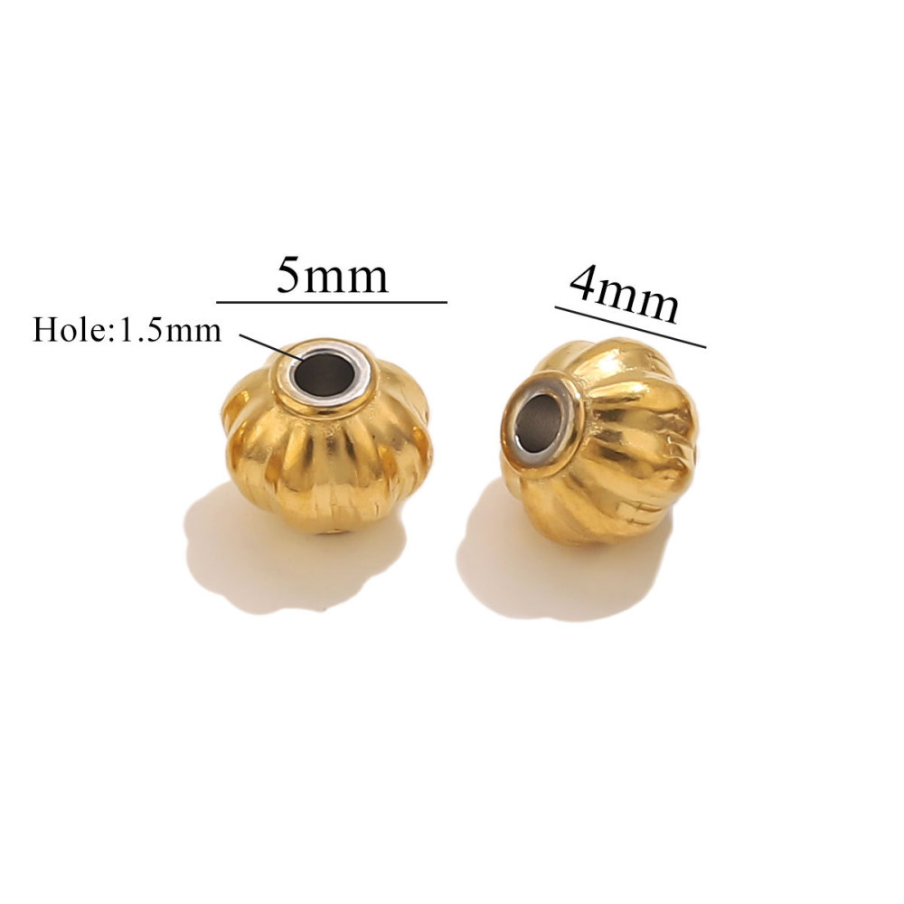 50 pcs/bag Stainless Steel Pumpkin and Lantern Hole Beads DIY Accessories