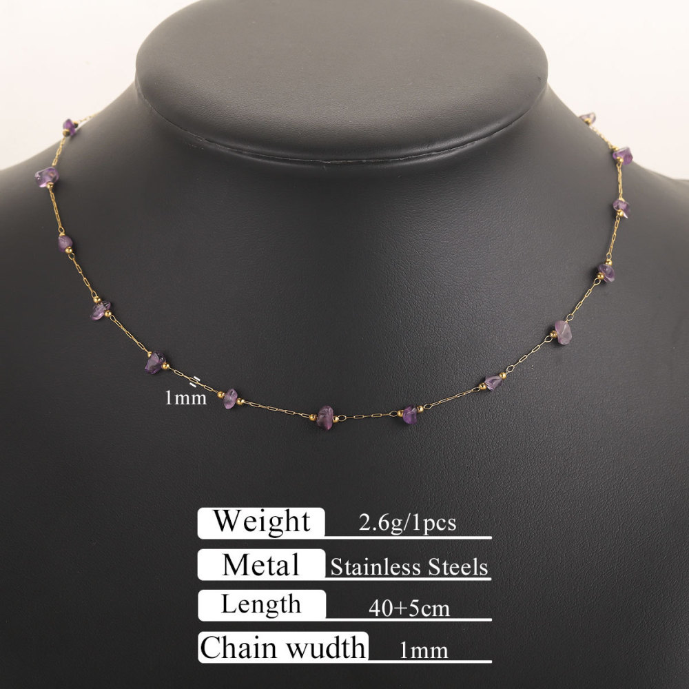 10 pcs/bag Stainless Steel + Stone Bracelet Necklace DIY Accessories