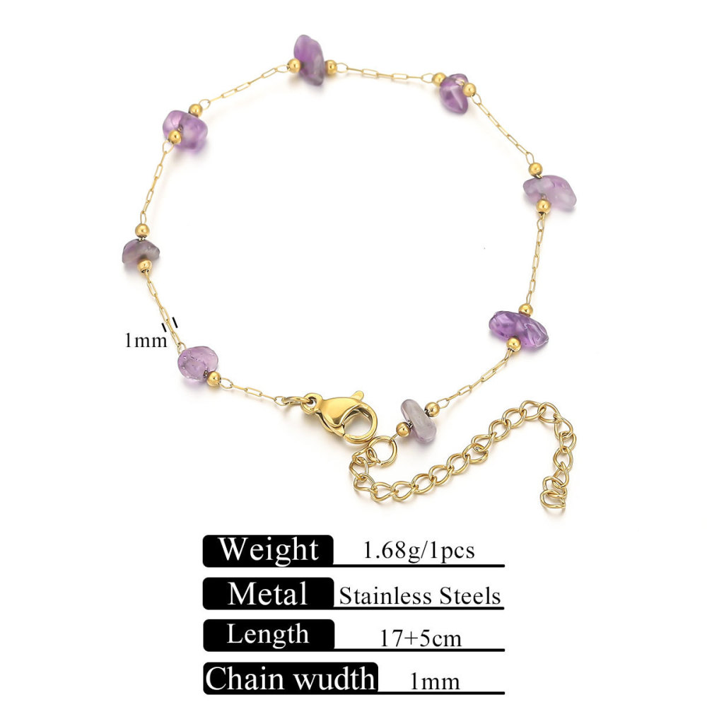 10 pcs/bag Stainless Steel + Stone Bracelet Necklace DIY Accessories