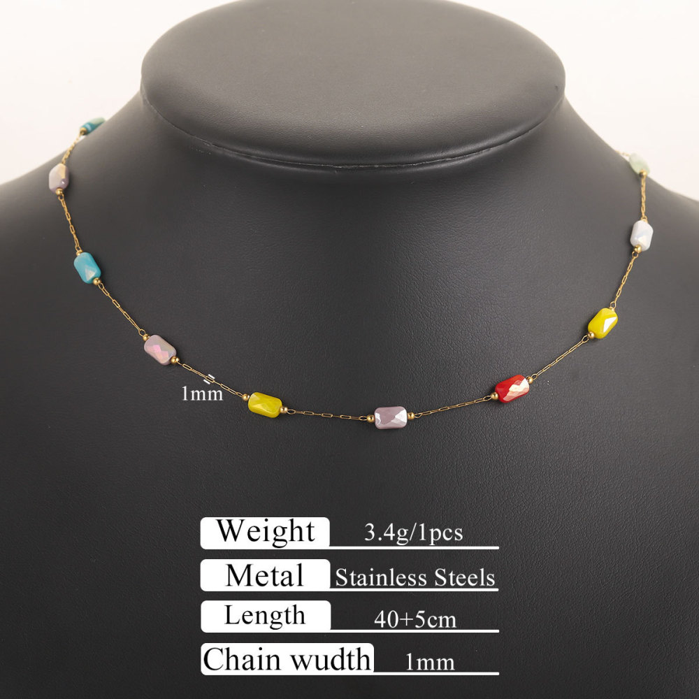 10 pcs/bag Stainless Steel + Stone Bracelet Necklace DIY Accessories
