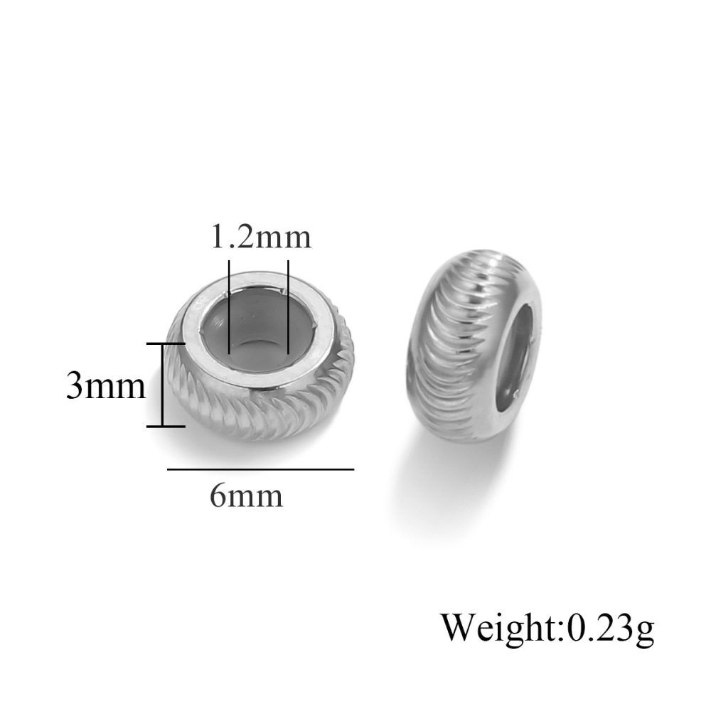 50 pcs/bag Stainless Steel Single-Tone Silicone Spacer Beads DIY Accessories