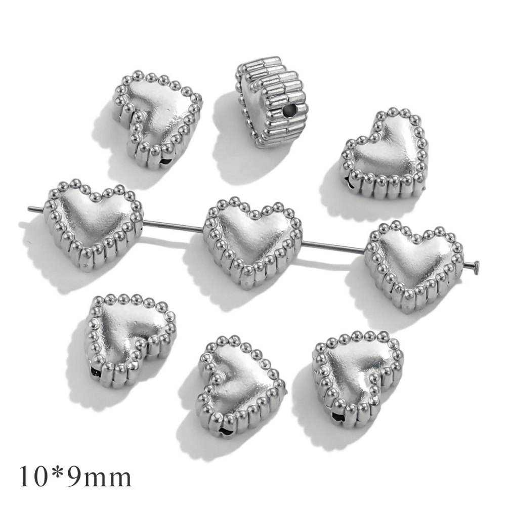50 pcs/bag Stainless Steel Spacer Beads in Various Shapes for DIY Accessories