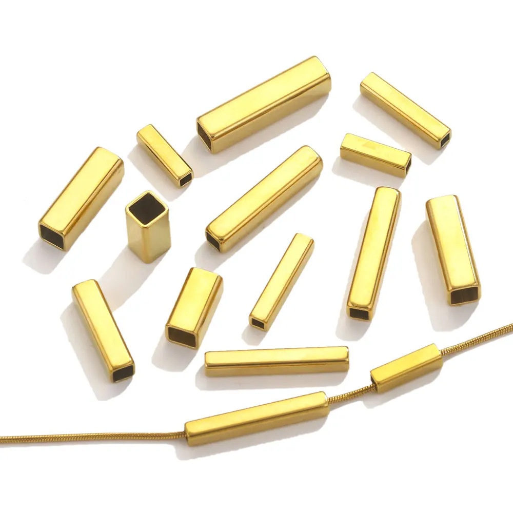 100 pcs/bag Stainless Steel Rectangular Beads DIY Accessories