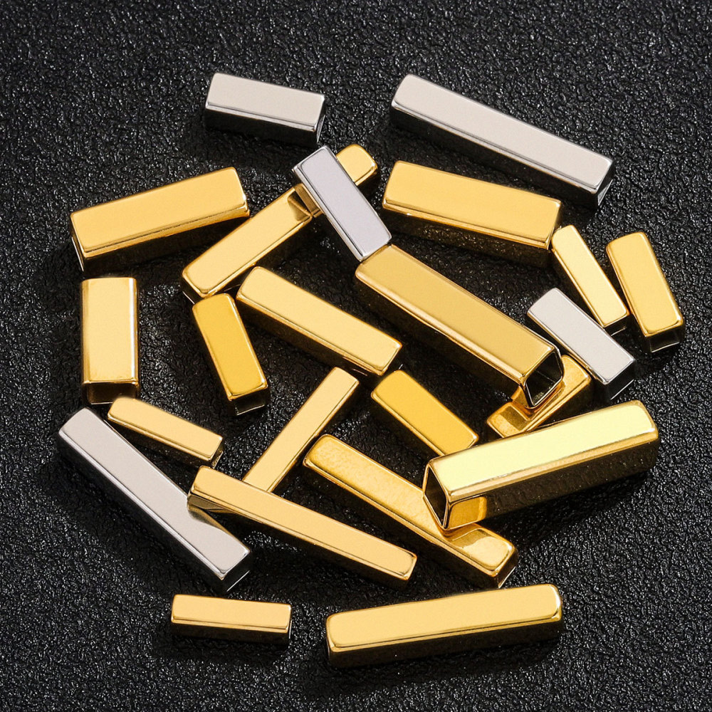 100 pcs/bag Stainless Steel Rectangular Beads DIY Accessories