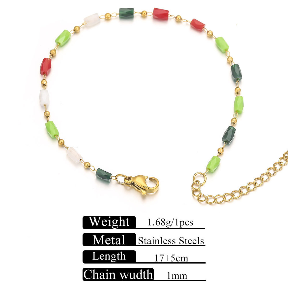 10 pcs/bag Stainless Steel + Stone Bracelet Necklace DIY Accessories