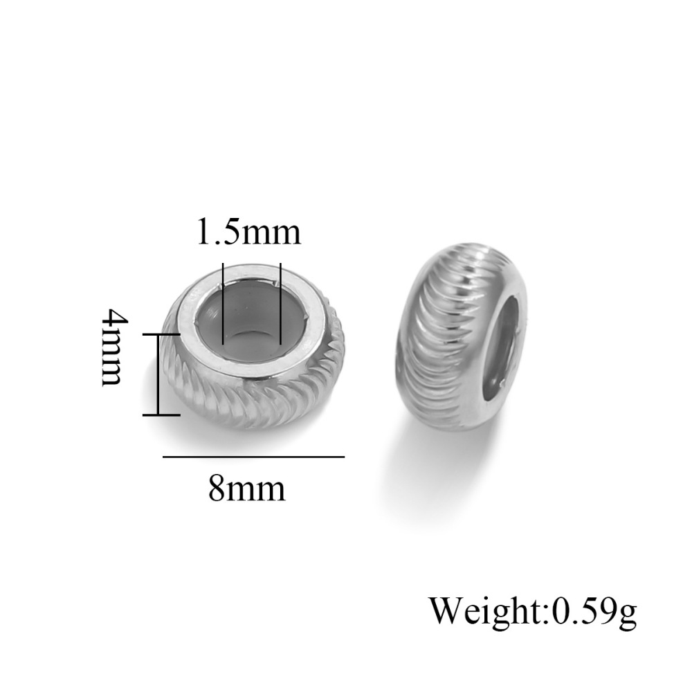 50 pcs/bag Stainless Steel Single-Tone Silicone Spacer Beads DIY Accessories