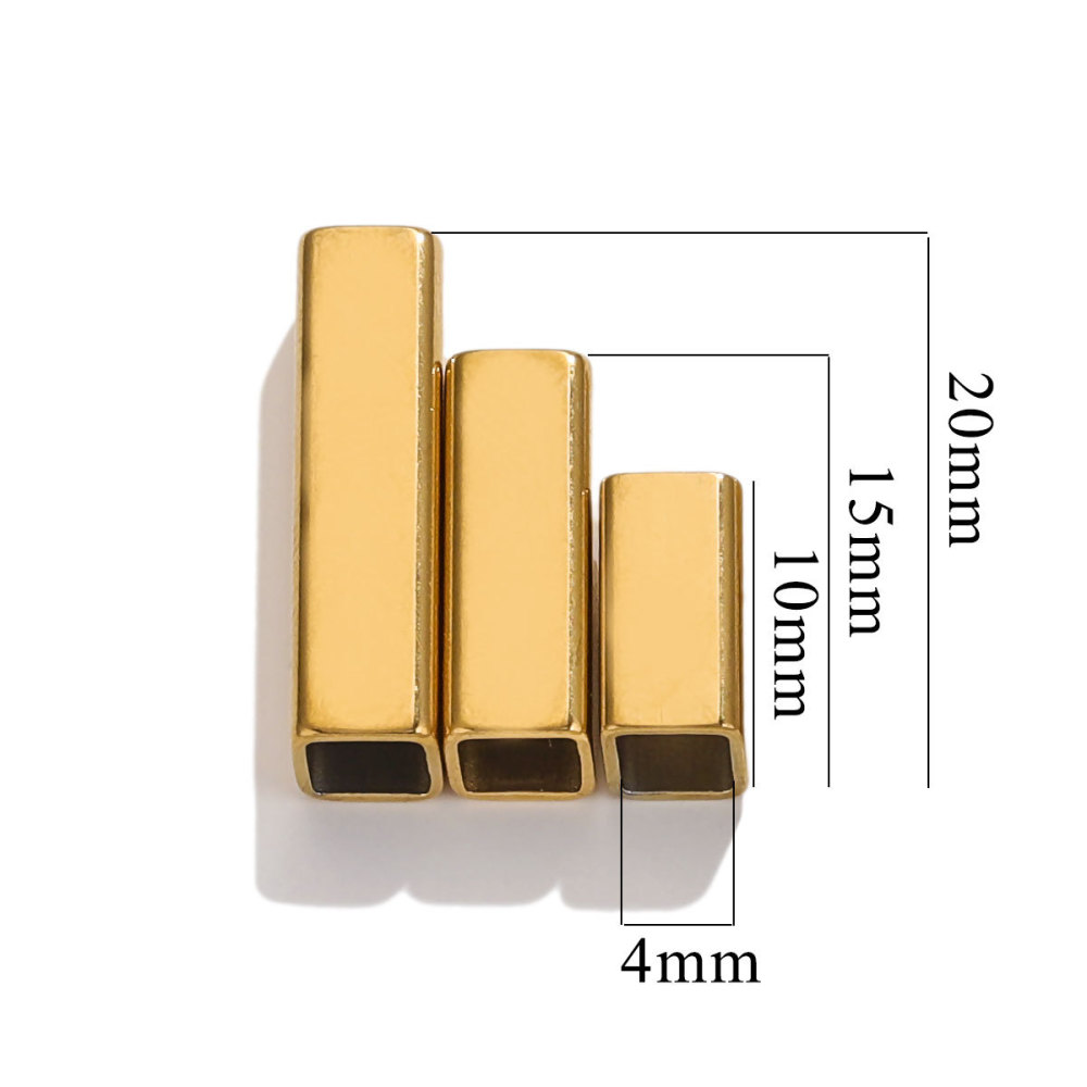 100 pcs/bag Stainless Steel Rectangular Beads DIY Accessories