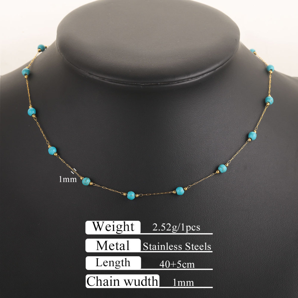 10 pcs/bag Stainless Steel + Stone Bracelet Necklace DIY Accessories