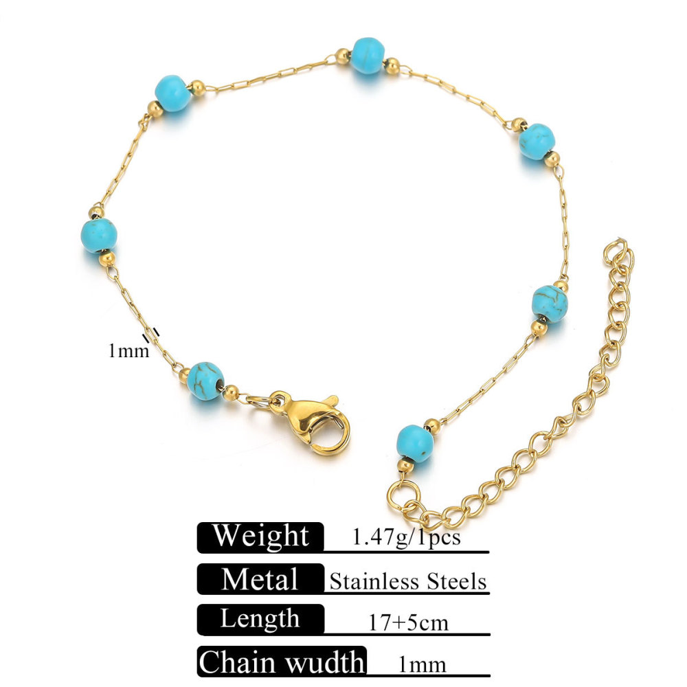 10 pcs/bag Stainless Steel + Stone Bracelet Necklace DIY Accessories
