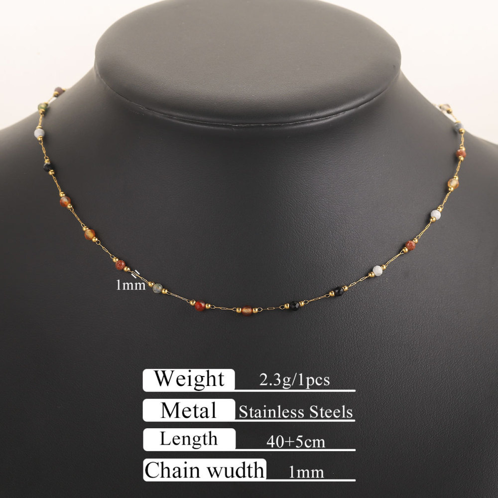 10 pcs/bag Stainless Steel + Stone Bracelet Necklace DIY Accessories