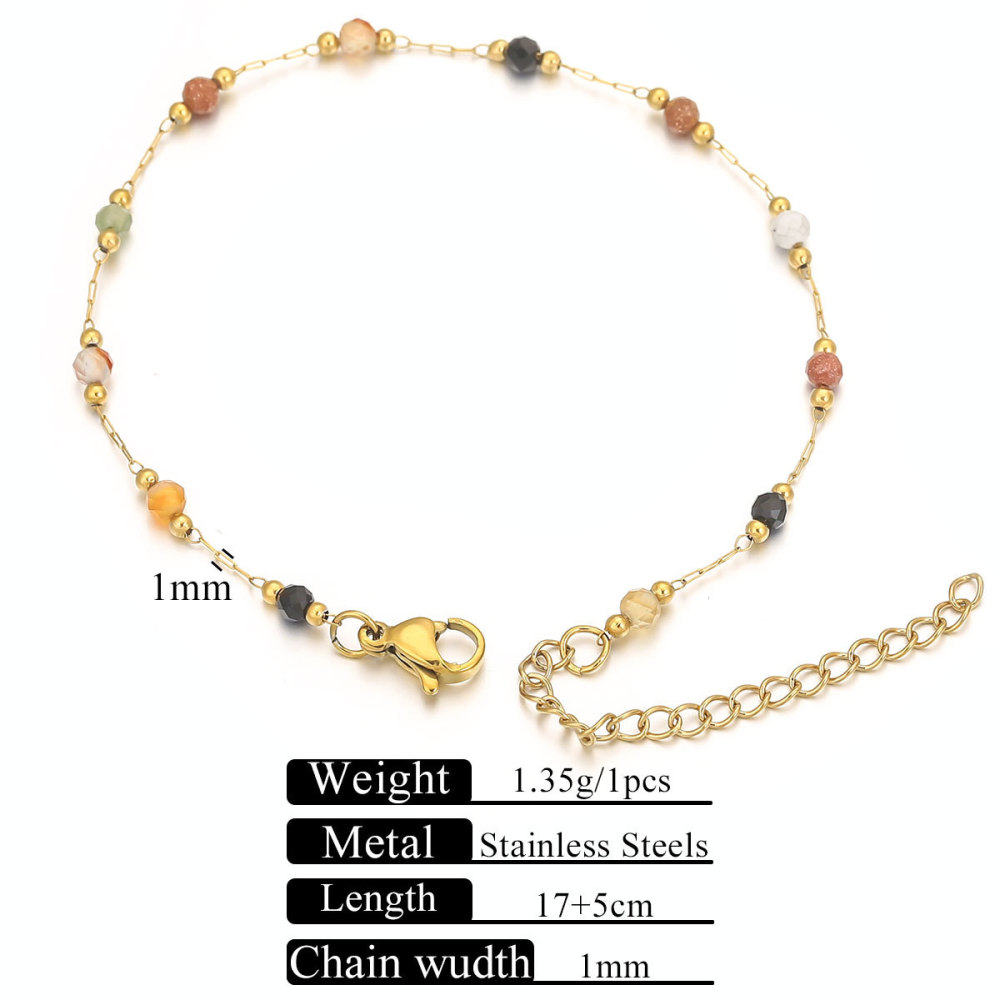 10 pcs/bag Stainless Steel + Stone Bracelet Necklace DIY Accessories