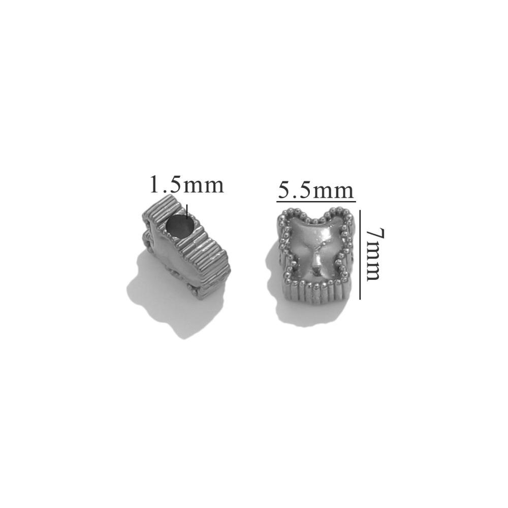 50 pcs/bag Stainless Steel Spacer Beads in Various Shapes for DIY Accessories