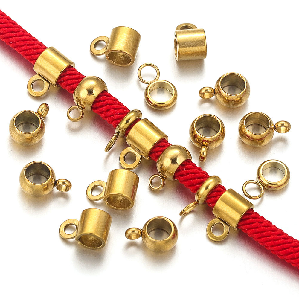 100 pcs/bag Stainless Steel Hole with Hanging Bead DIY Accessories