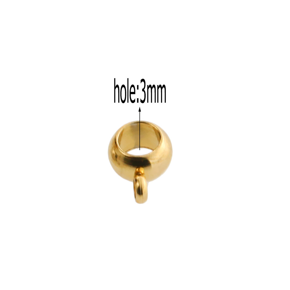 100 pcs/bag Stainless Steel Hole with Hanging Bead DIY Accessories