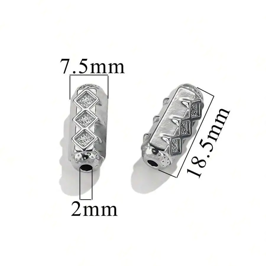 15 pcs/bag Stainless Steel Die-cast Large Hole Perforated Beads DIY Accessories
