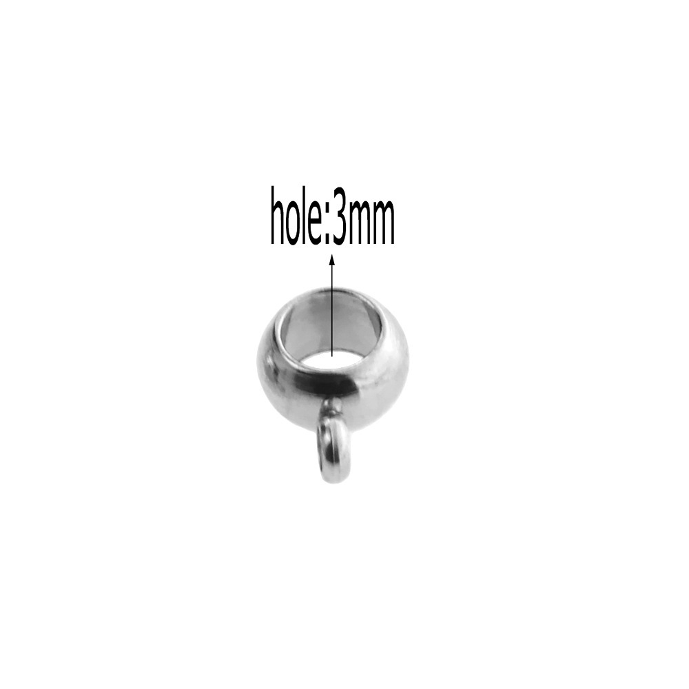 100 pcs/bag Stainless Steel Hole with Hanging Bead DIY Accessories