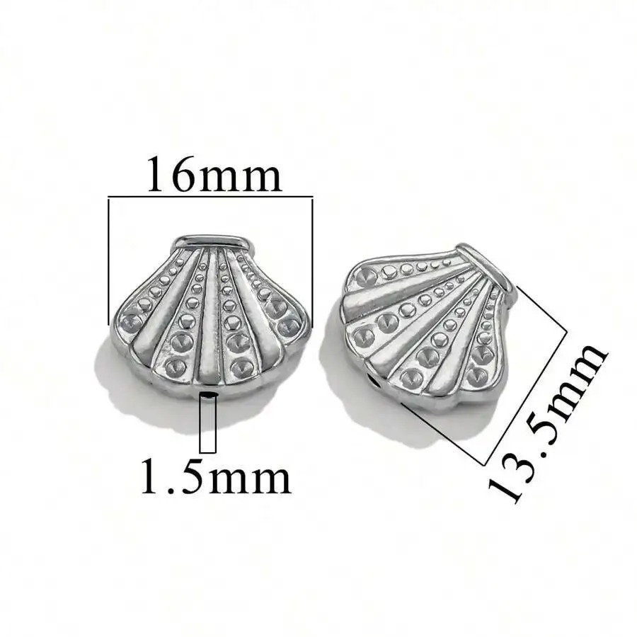 15 pcs/bag Stainless Steel Die-cast Large Hole Perforated Beads DIY Accessories