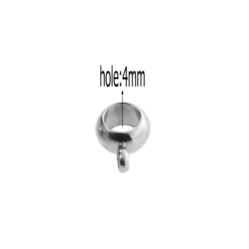 100 pcs/bag Stainless Steel Hole with Hanging Bead DIY Accessories